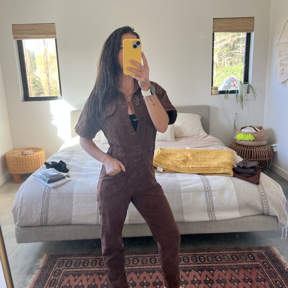 We The Free Brown Utility Jumpsuit